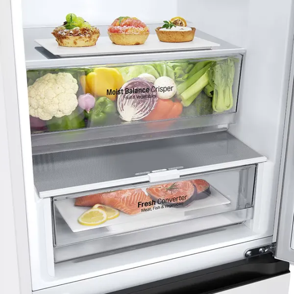 Frigider LG GBV3100DSW cu congelator jos 344 l / 186 cm / White photo 7