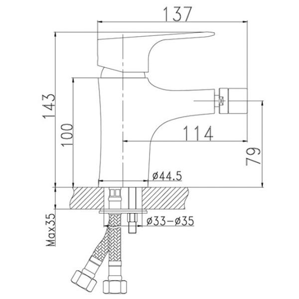 Смеситель для биде Ferro Nice 97011.0 Латунь photo 2