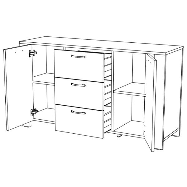 Комод ML-Mobila Vega № 12 80см x 140см x 42см/ ЛДСП/ Серый photo 3 Комод ML-Mobila Vega № 12 80см x 140см x 42см/ ЛДСП/ Серый photo 3