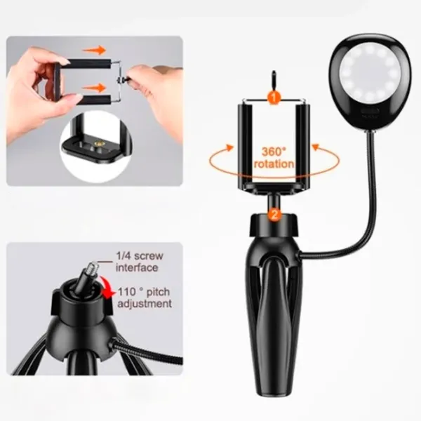 Штатив с круглой лампой Red5 Home Vlogging kit 5 Черный photo 7
