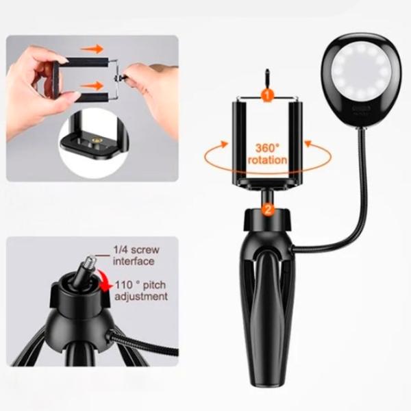 Штатив с круглой лампой Red5 Home Vlogging kit 5 Черный photo 7