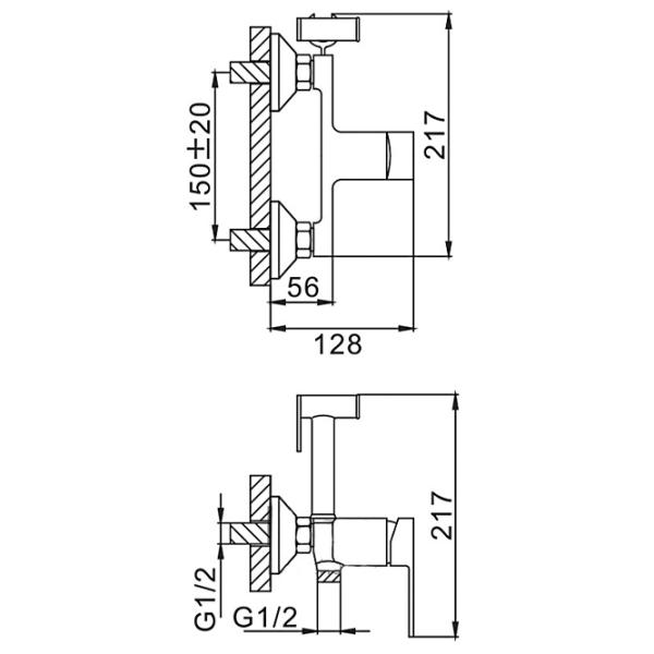 Смеситель для биде Frap F2041 Латунь photo 2