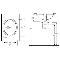 Lavoar Ege Vitrifiye Pinara Oval/ Deasupra blatului/ White photo 2