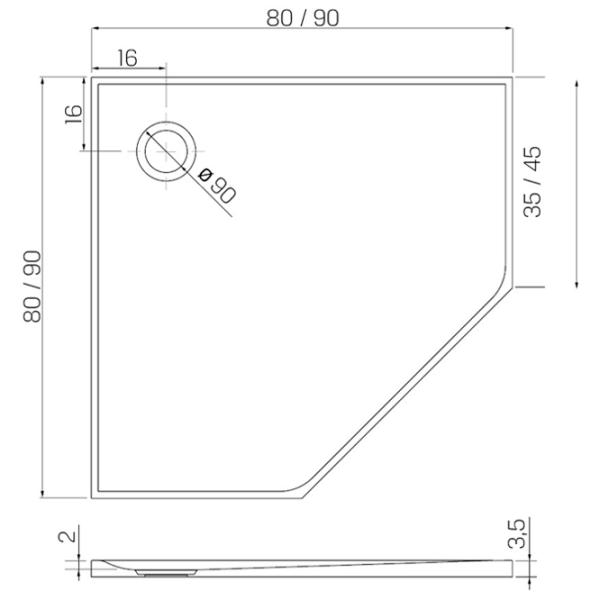 Душевой поддон New Trendy B-0499 Пятиугольный photo 3