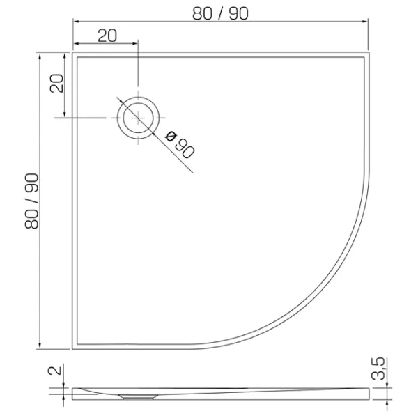 Cădiță de duș New Trendy B-0450 Semicirculară  photo 4