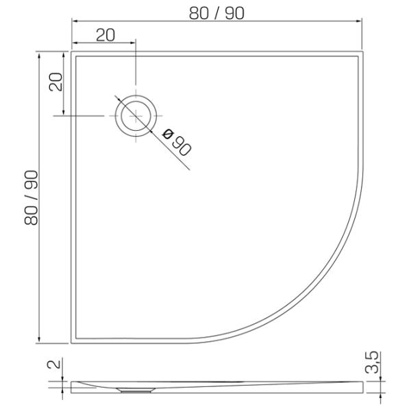 Cădiță de duș New Trendy B-0450 Semicirculară  photo 4