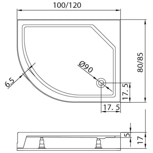 Душевой поддон New Trendy Maxima L B-0338 Полукруглая photo 3