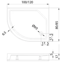 Душевой поддон New Trendy Maxima L B-0340 Полукруглая photo 2
