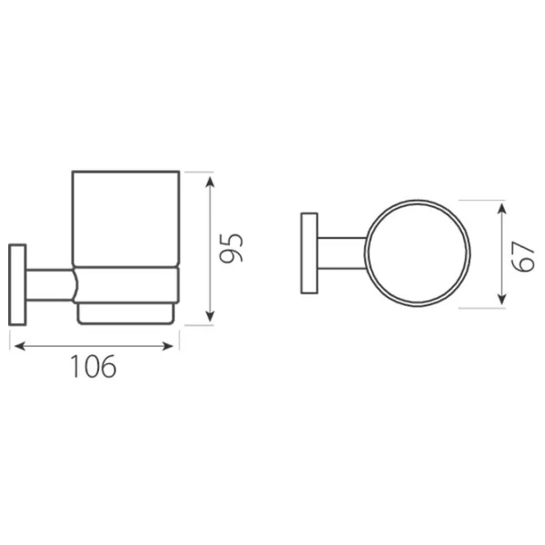 Pahar pentru periuțe de dinți Ferro Grace Sticlă/ Transparent/ Pe perete photo 2 Pahar pentru periuțe de dinți Ferro Grace Sticlă/ Transparent/ Pe perete photo 2