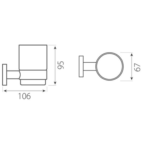 Pahar pentru periuțe de dinți Ferro Grace Sticlă/ Transparent/ Pe perete photo 2 Pahar pentru periuțe de dinți Ferro Grace Sticlă/ Transparent/ Pe perete photo 2