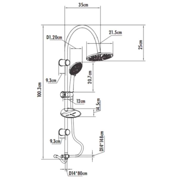 Set pentru duș Creavit SH610 Alamă photo 5