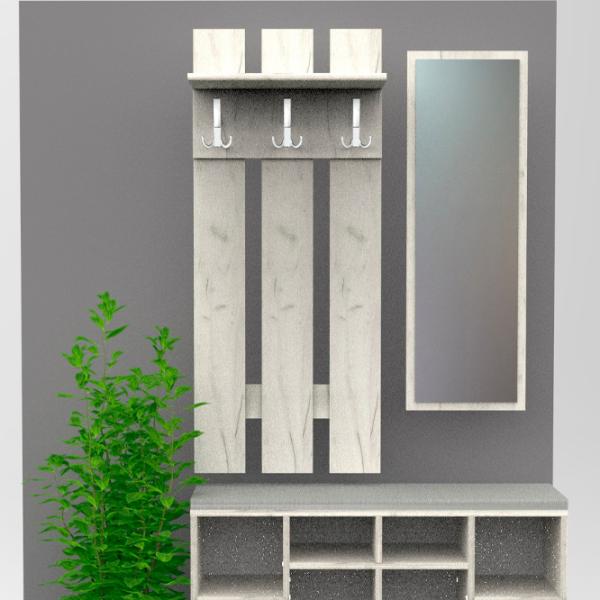 Cuier ML-Mobila № 2 PAL/ Stejar Craft Alb photo 2 Cuier ML-Mobila № 2 PAL/ Stejar Craft Alb photo 2