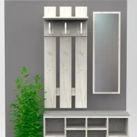 Cuier ML-Mobila № 2 PAL/ Stejar Craft Alb photo 2