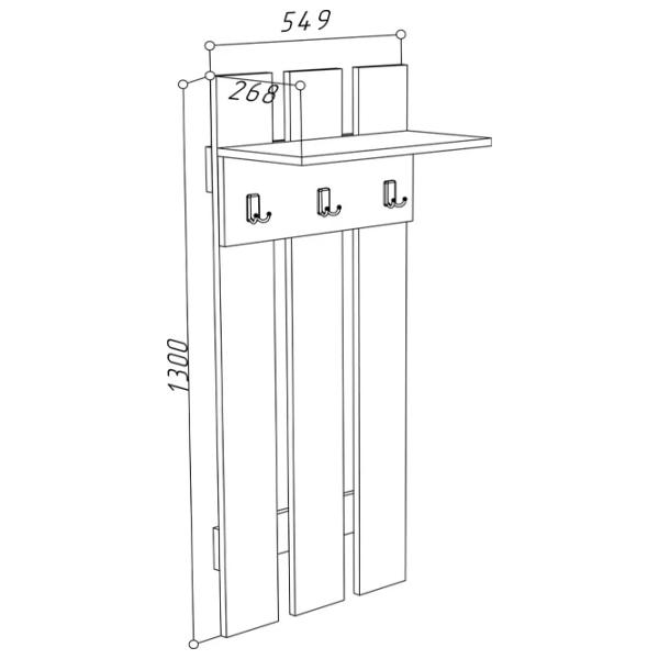 Cuier ML-Mobila № 2 PAL/ Stejar Craft Alb photo 3 Cuier ML-Mobila № 2 PAL/ Stejar Craft Alb photo 3