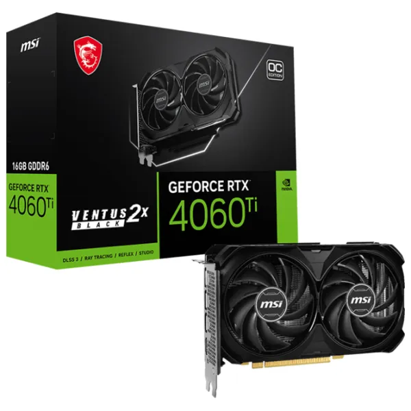 Видеокарта MSI GeForce RTX 4060 Ti VENTUS 2X OC PCI Express x16 4.0 / 16 ГБ photo 5 Видеокарта MSI GeForce RTX 4060 Ti VENTUS 2X OC PCI Express x16 4.0 / 16 ГБ photo 5