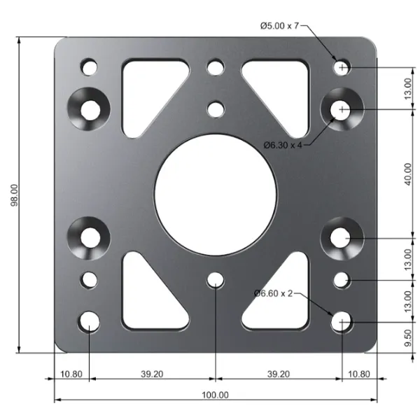 Placă de adaptare a bazei roților Moza Racing 1062534 PC/ Black photo 2