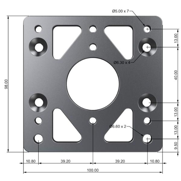 Placă de adaptare a bazei roților Moza Racing 1062534 PC/ Black photo 2
