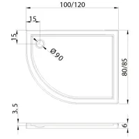 Душевой поддон New Trendy Maxima Ultra L B-0334 Полукруглая photo 2