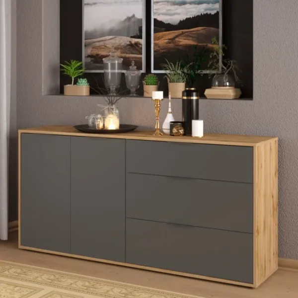 Comodă Sokme Nitro 80 x 160.1 x 40/ LPAL/ Gray photo 2