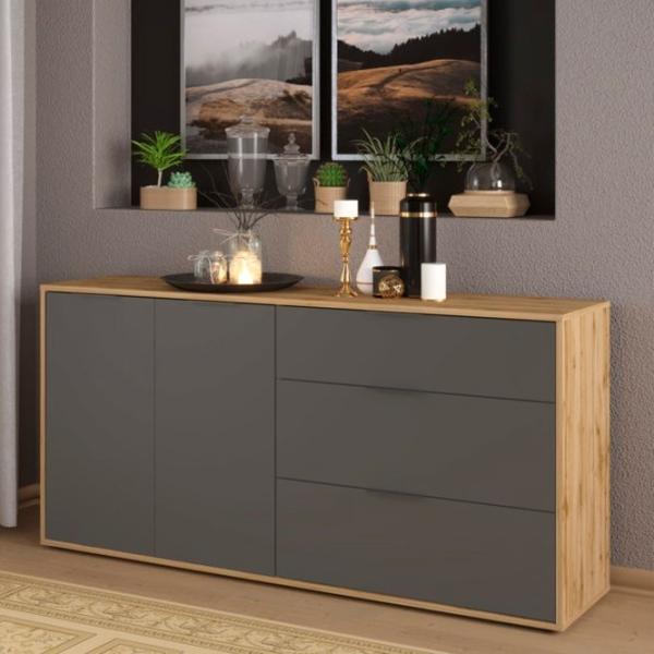 Comodă Sokme Nitro 80 x 160.1 x 40/ LPAL/ Gray photo 2