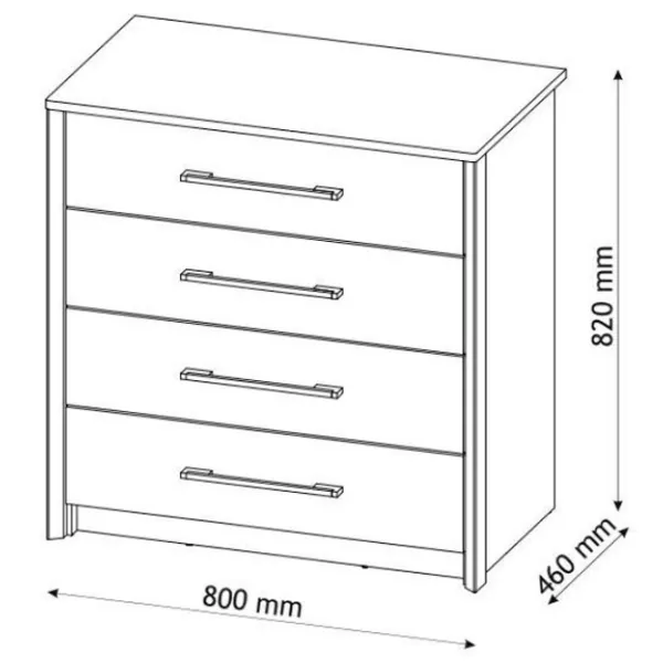 Comodă Sokme Scarlet 82 x 80 x 46/ PAL/ Wenge magie photo 2