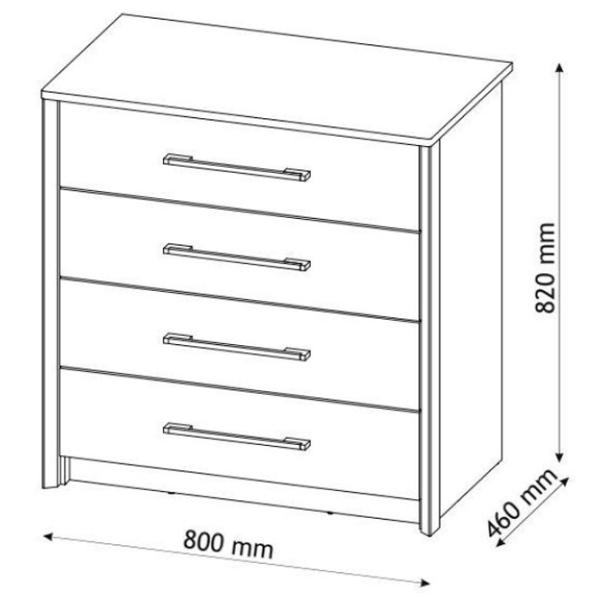 Comodă Sokme Scarlet 82 x 80 x 46/ PAL/ Wenge magie photo 2