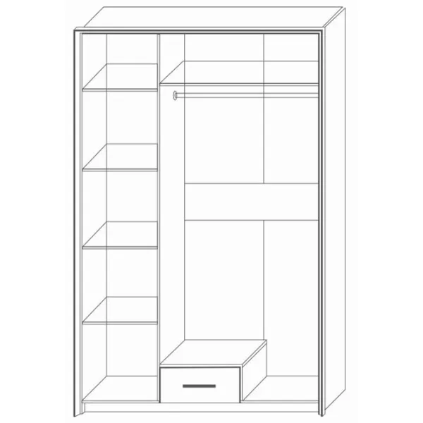 Dulap Linear Sokme Scarlet 136 x 58 x 212 / DSP / Stejar Sonoma photo 3