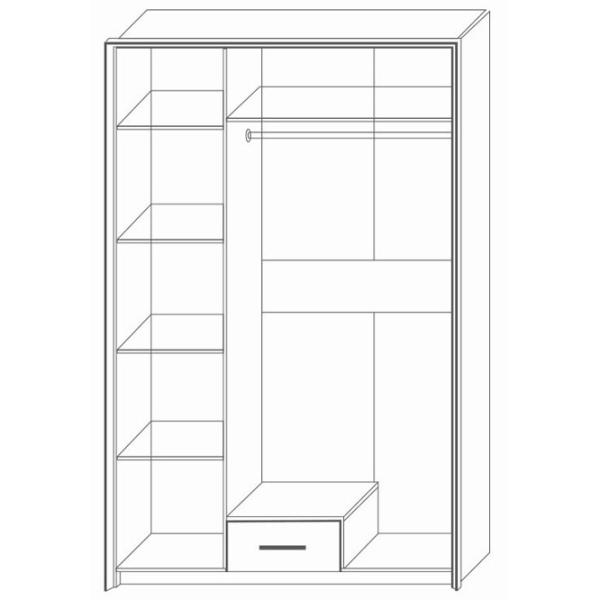 Dulap Linear Sokme Scarlet 136 x 58 x 212 / DSP / Stejar Sonoma photo 3