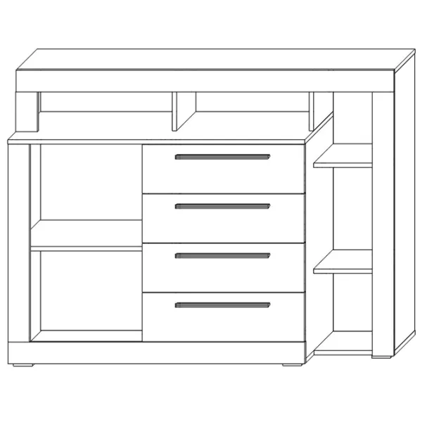 Comodă Sokme Milana 107.3 x 140.2 x 46.5/ PAL/ Stejar craft gray photo 2
