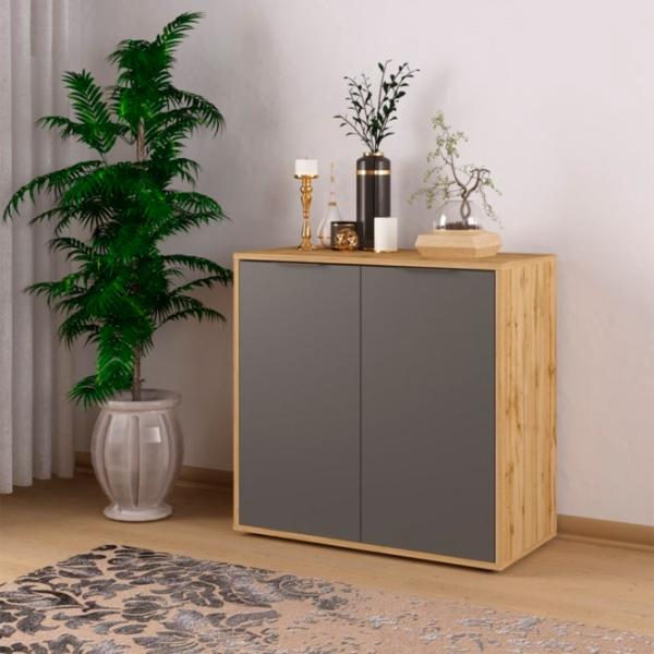 Комод Sokme Nitro 80см x 80см x 40см/ ЛДСП/ Серый photo 2