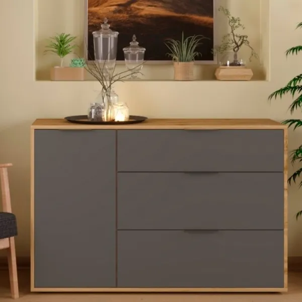 Comodă Sokme Nitro 80 x 120 x 40/ LPAL/ Gray photo 2