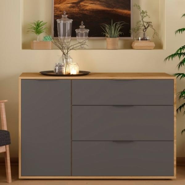 Comodă Sokme Nitro 80 x 120 x 40/ LPAL/ Gray photo 2