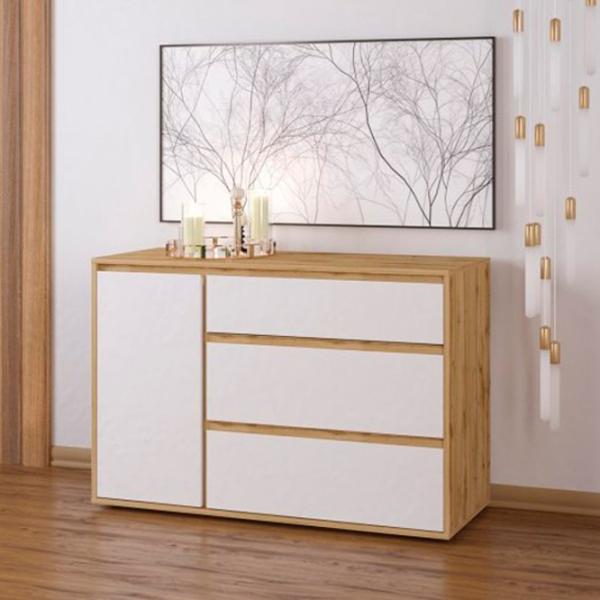 Комод Sokme Nitro 80см x 120см x 40см/ ЛДСП/ Белый photo 2