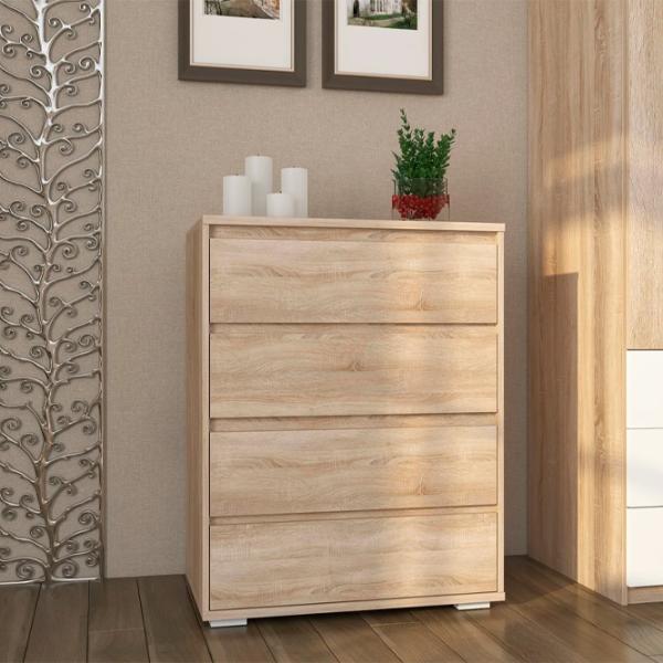 Комод Sokme Layn 103см x 80см x 48см/ ДСП/ Дуб Сонома photo 3
