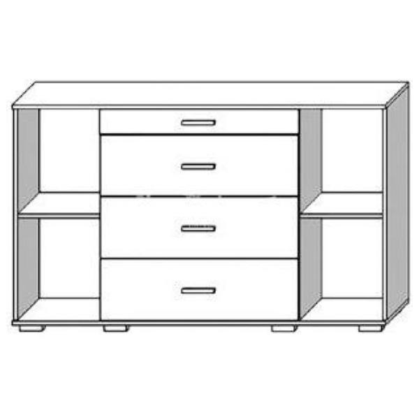 Комод Sokme Mark 91.2см x 150см x 37см/ ДСП/ Дуб родос photo 2