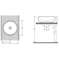 Lavoar Ege Vitrifiye Lagina Rotundă/ Deasupra blatului/ White photo 2