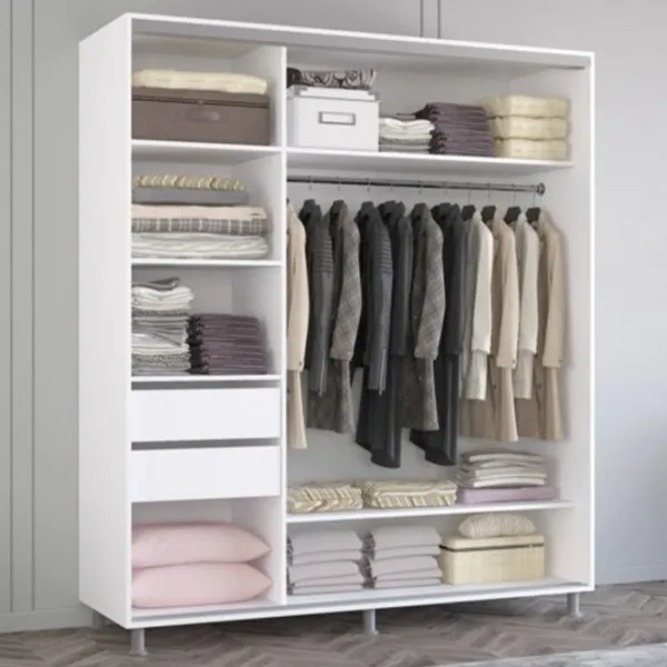 Шкаф cupe Mobildor-Lux ARON 2000 K  200 x 60см x 240 / ЛДСП / White photo 3