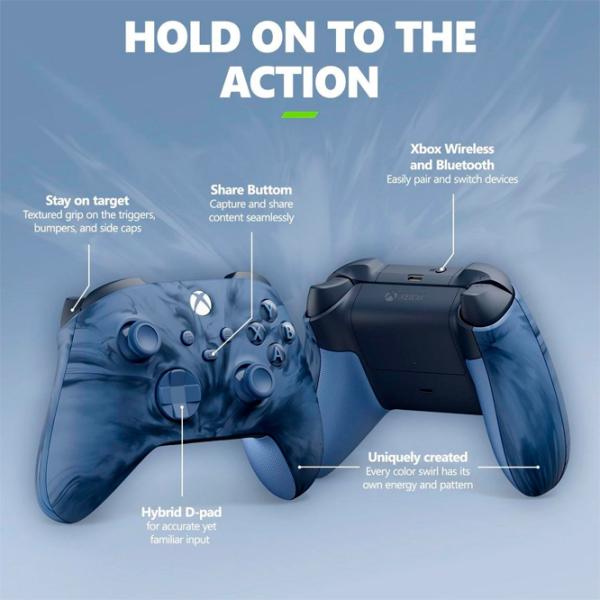Gamepad Microsoft Stormcloud Vapor Fără fir / 13 buttons / Blue photo 5