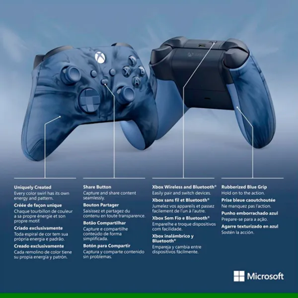 Gamepad Microsoft Stormcloud Vapor Fără fir / 13 buttons / Blue photo 7