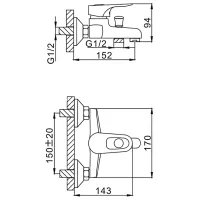 Смеситель для ванны Frap F3028-B Латунь photo 4