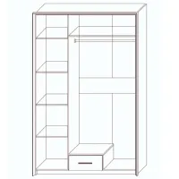 Dulap Linear Sokme Sara 3D 136 x 57.5 x 212 / DSP / Pinot aurelio photo 3