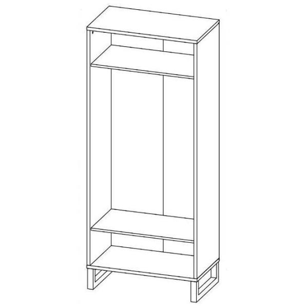 Шкаф Линейный Sokme Bari 2D 80 x 44.5см x 190.5 / ЛДСП / Вудкон photo 2