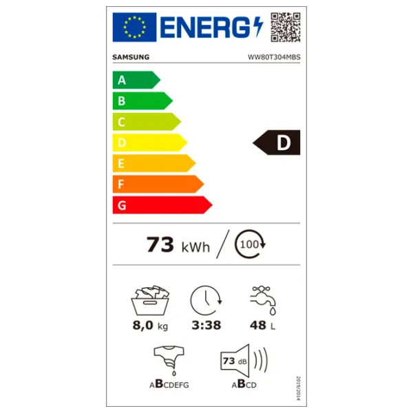 Стиральная машина Samsung WW80T304MBS/LE 8 кг / 1400 об/мин / Серебряный photo 6
