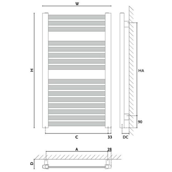 Uscător de prosoape Gorgiel Nadir DR AD-DR 120/ 55 Cu apă photo 6