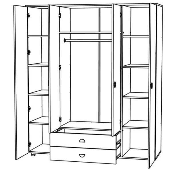 Dulap Linear ML-Mobila Rio Nr6 180 x 58 x 210 / PAL / Stejar Sonoma photo 2