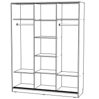Dulap Coupe ML-Mobila Liverpool Nr38 170 x 53 x 220.6 / PAL / Ivory photo 3