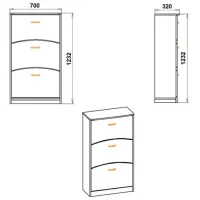 Dulap pentru încălțăminte ML-Mobila ТО- 3Б Н 123.2 x 70 x/ White/ White photo 2
