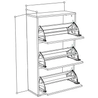 Dulap pentru încălțăminte ML-Mobila ML-2 125 x 60 x 25/ Anthracite/ White photo 2