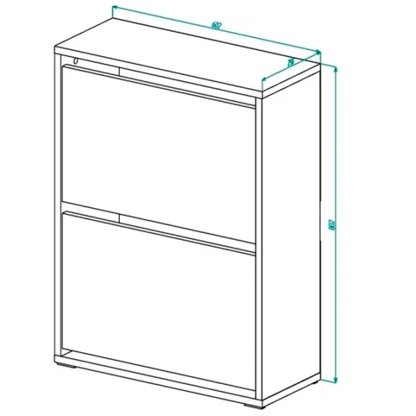 Обувной шкаф ML-Mobila ML-1 80см x 60см x 25см/ Anthracite/ Антрацит photo 3