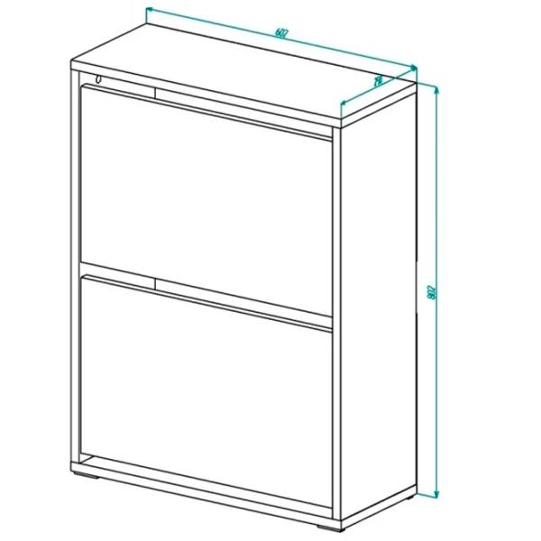 Обувной шкаф ML-Mobila ML-1 80см x 60см x 25см/ Anthracite/ Антрацит photo 3